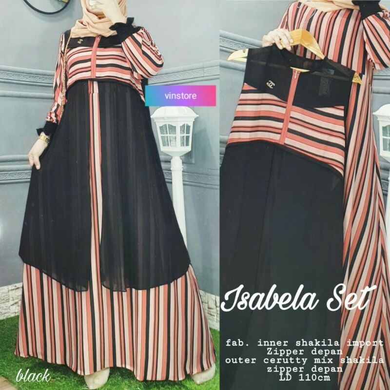 ISABELA set Wanita Muslim (inner dan Auter)