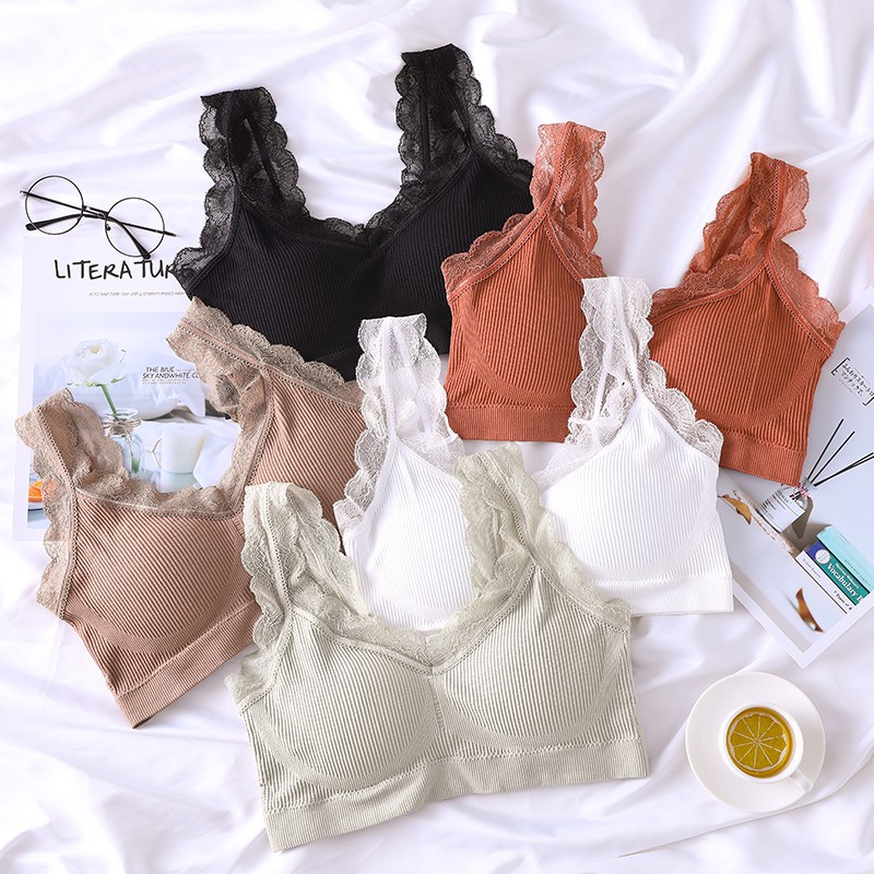 VS - Bra Push Up / BH Sexy Bahan Nilon Elastis TANPA KAWAT Aksen Renda