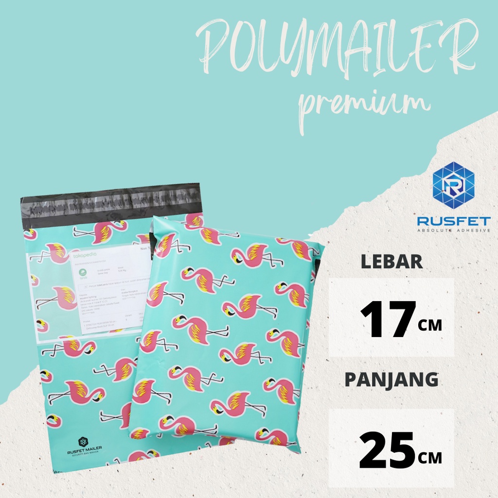 

AMPLOP PLASTIK POLYMAILER POLIMAILER PACKING ONLINE PREMIUM MOTIF FLAMINGO 17X25