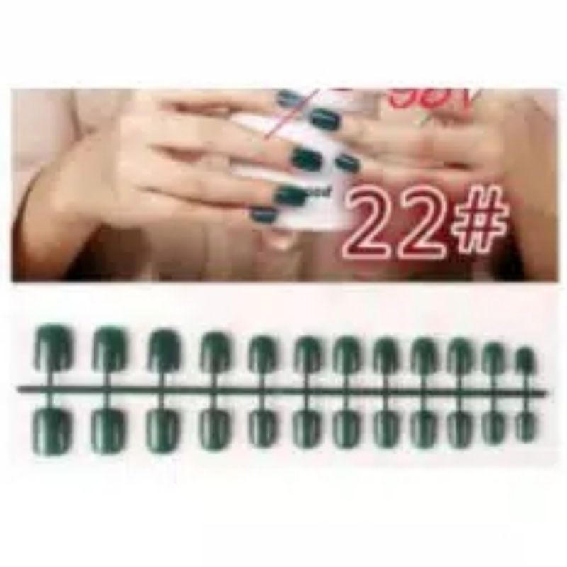 24 Tips Midi Fake Nails Pendek / Kuku Palsu Warna