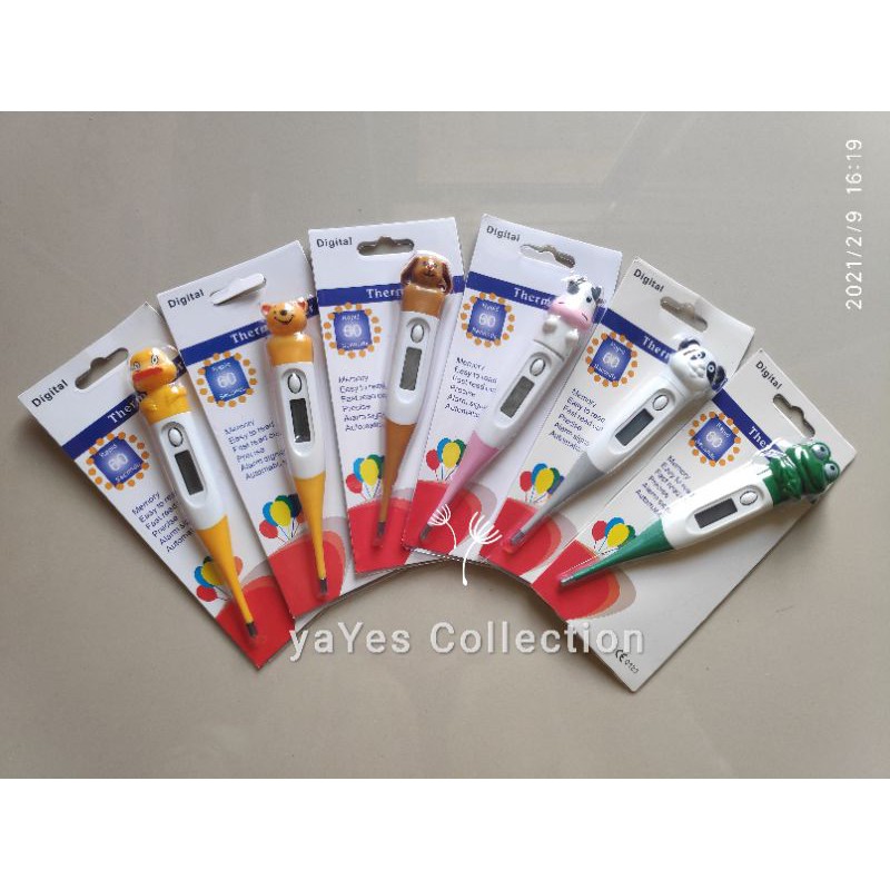 Termometer digital karakter hewan thermometer biasa bunyi ukur suhu badan panas demam akurat