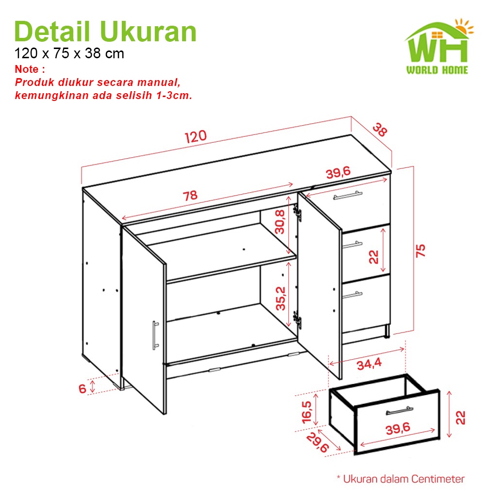 Lemari Buffet Cantik Lemari Serbaguna Cantik / Buffet Dapur Kitchen Set Minimalis