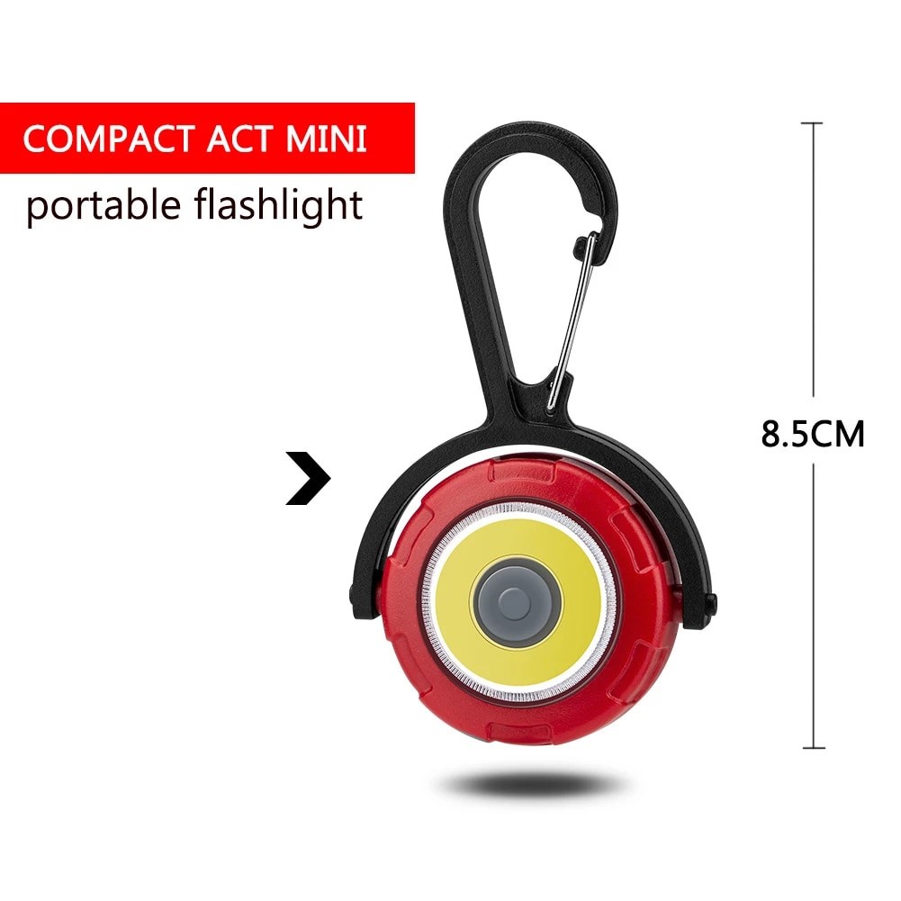 Lampu COB Carabiner LED 3 Mode / Gantungan Senter Camping Karabiner