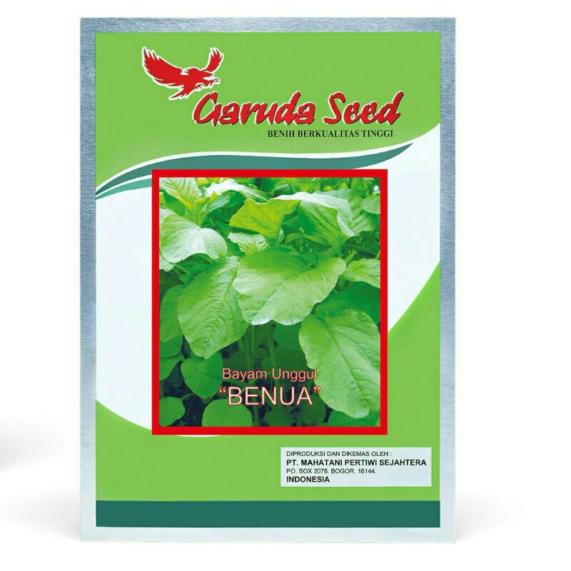 Benih bayam hijau unggul kemasan pabrik garuda seed 50gram