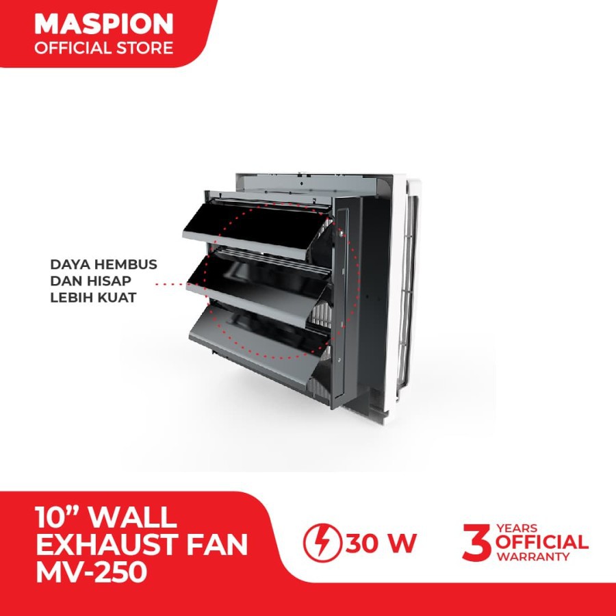 MASPION MV 250 NEX - Kipas Angin wall Exhaust Fan 10&quot; / Kipas Angin Ventilasi 10 Inch - Garansi Resmi 1 Tahun