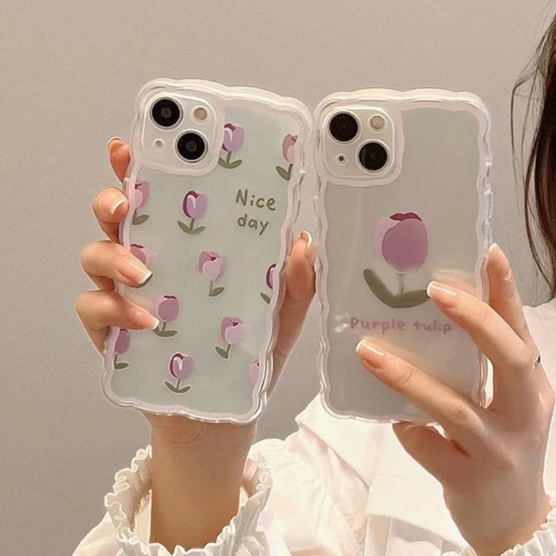 Soft Case Silikon TPU Transparan Motif Bunga Mawar Untuk IPhone 12 13 SE 2020 6 6S 7 8 Plus X XS XR 11 Pro Max