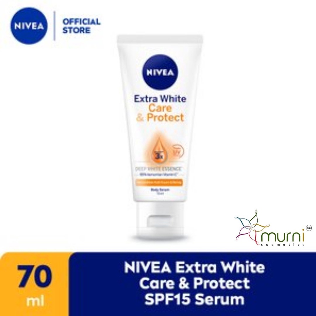 NIVEA EXTRA WHITE BODY SERUM CARE AND PROTECT 70Ml [ KECIL ]