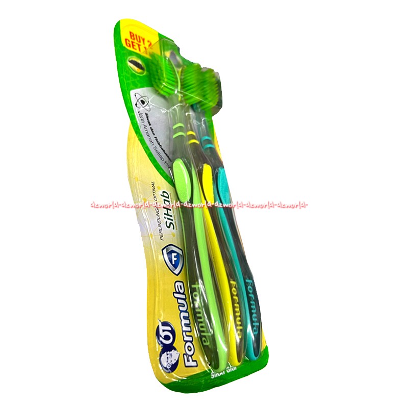 Formula Sihab Toothbrush 3pcs Sikat Gigi Hijau Siwak Habbatussauda Deep Clean Sikat Gigi Ujung Kepala Sikat Kecil Sikat Gigi Formula Green