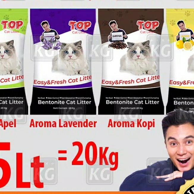 Top Cat litter 25L / Pasir Kucing Wangi Top Cat 25L EKSPEDISI