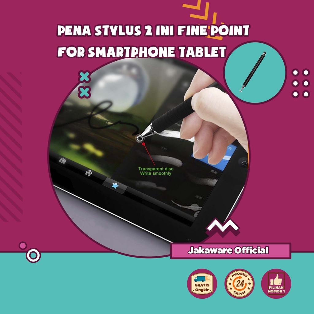 PENA STYLUS 2IN1 FINE POINT CAPACITIVE TOUCH PEN SCREEN STYLUS ALUMUNIUM PULPEN PINTAR SMARTPHONE PE