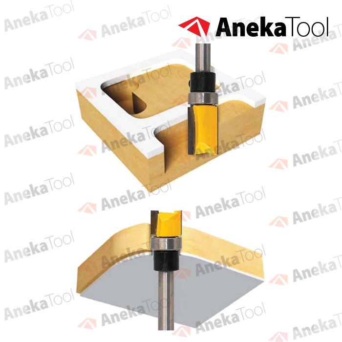 Mata Profil Router 1/4 Flush Trimmer Bits - Bearing Bawah