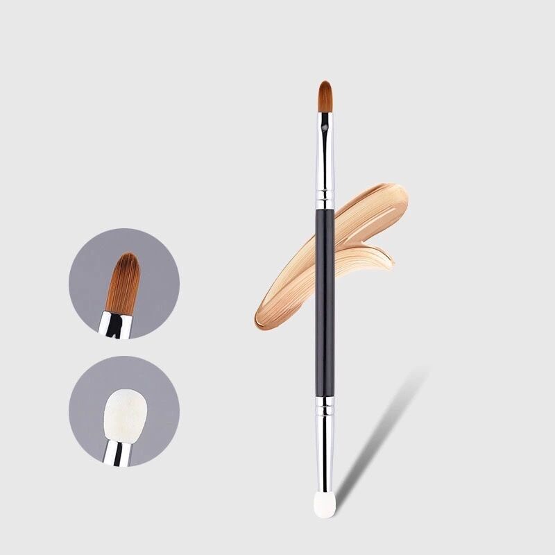 Handle Nose Concealer Creams Sponge Head Soft Concealer Brush Eyeliner Brush Beauty Tools Double-Ended Makeup Brush