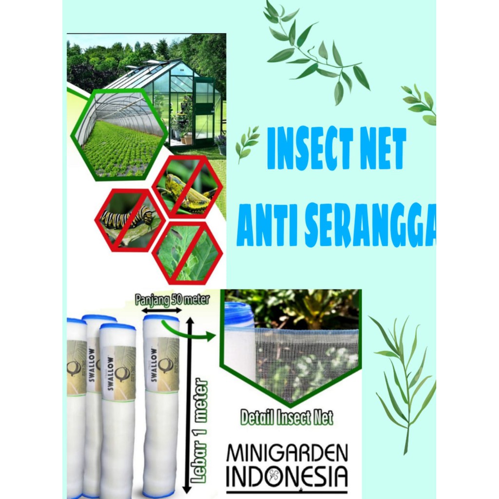 ECER INSECT NET LEBAR 1 METER jaring serannga kasa putih screen net swallow waring greenhouse