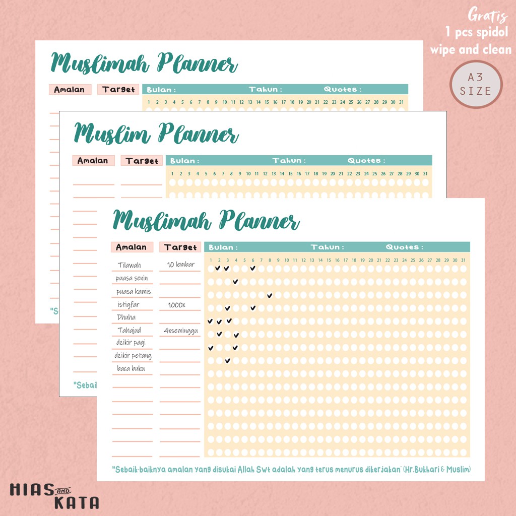 

wall planner tempel agenda muslim uk A3 (free 1 pcs spidol)