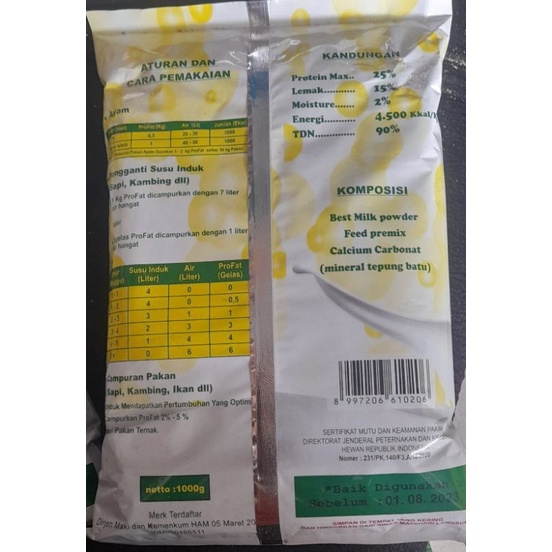 profat susu ternak
