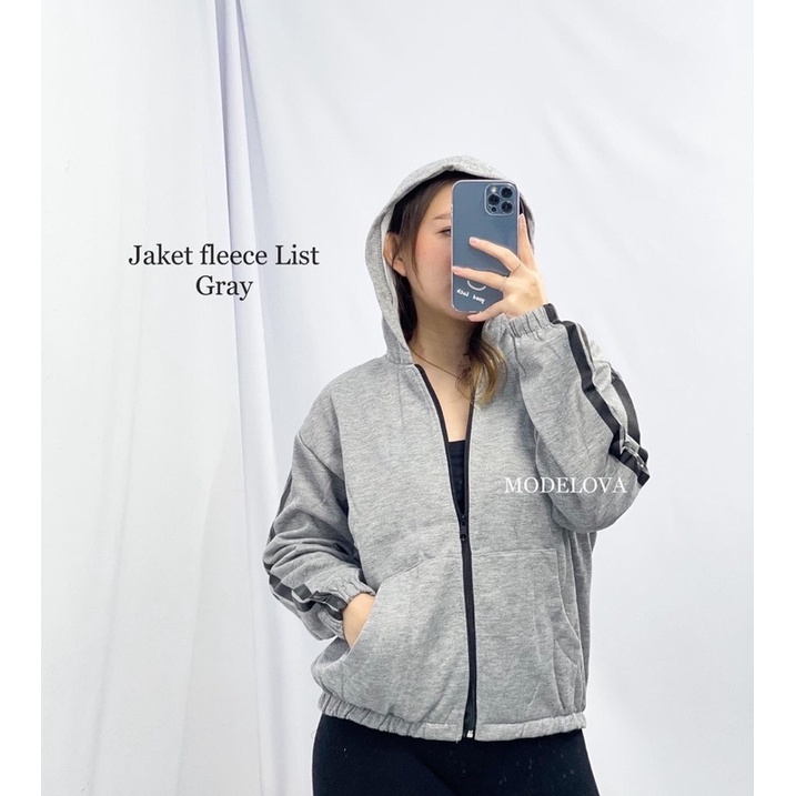 MDLV ~ JAKET FLEECE LIST JAKET CEWEK JAKET HODIE WOMEN HODIE JAKET JAKET LENGAN PANJANG JAKET GOOD QUALITY FASHION WANITA