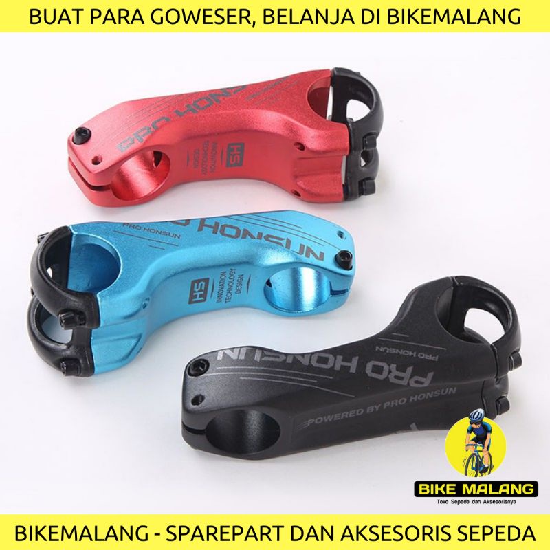 Stem Pro Honsun Prohonsun Nunduk Panjang 90mm 17 Derajat Alloy Sepeda Gunung Balap MTB Roadbike