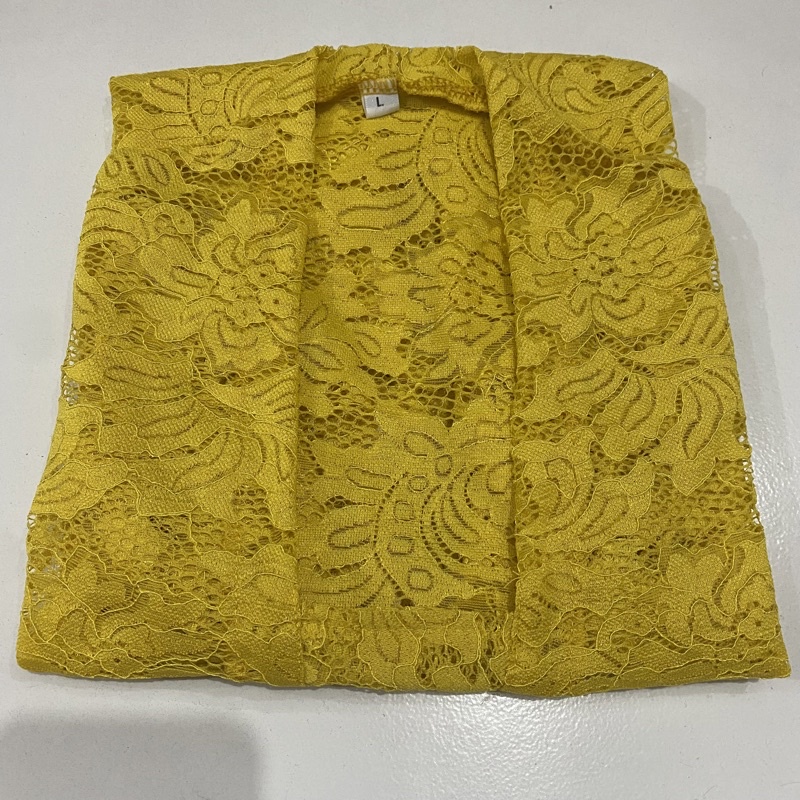 Kebaya Bali Brokat Sofia Bed Kutu Baru Atasan Tradisonal Modern Warna Seri 2-Kuning sandat