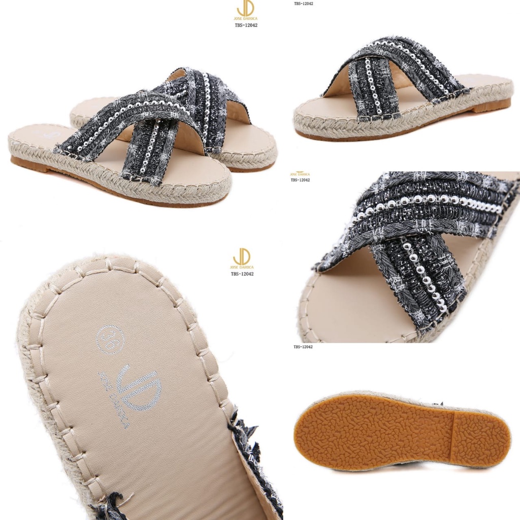 JOSE DAROCA Sandal Slippers Double Straps #TBS-12042# Original