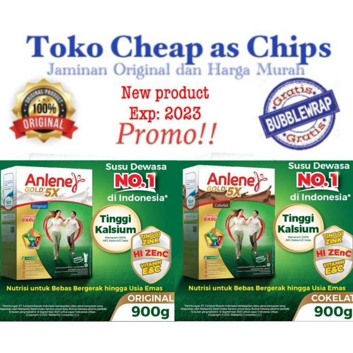 

(BISA COD) Anlene Gold plus / Gold 5X Coklat / Original (plain) 900 gram PROMO Kode 185