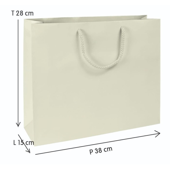 

NEW Paper Bag Ivory 210 gr - Talikur (Putih Polos) (ukuran: 38x15x28 )