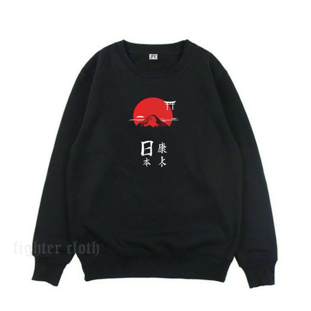 Mozzaproject Crewneck Sweatshirt Pria Wanita Black Series