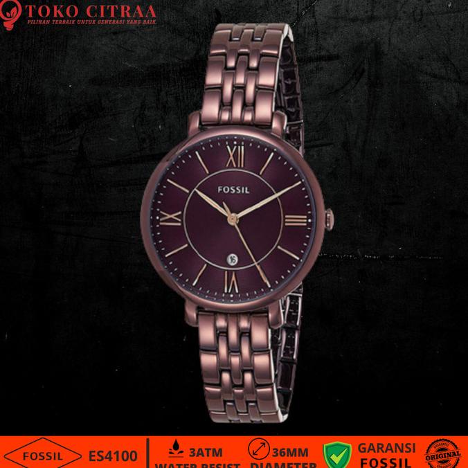 jam tangan wanita fossil Jacqueline rantai analog original ES4100