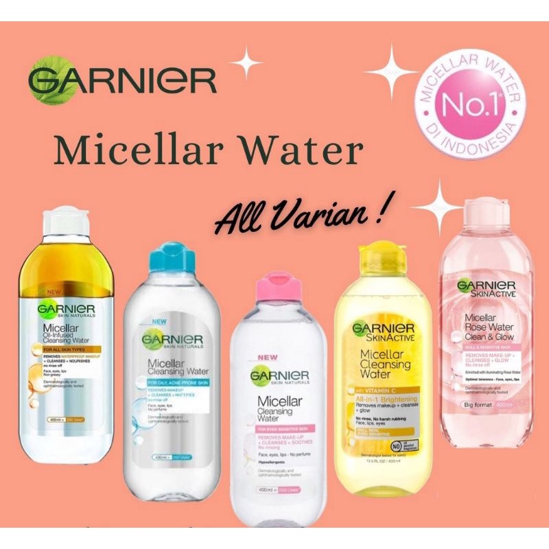 Garnier Micellar Water 125 | 400 ML ~ GARNIER PEMBERSIH ORIGINAL 100%