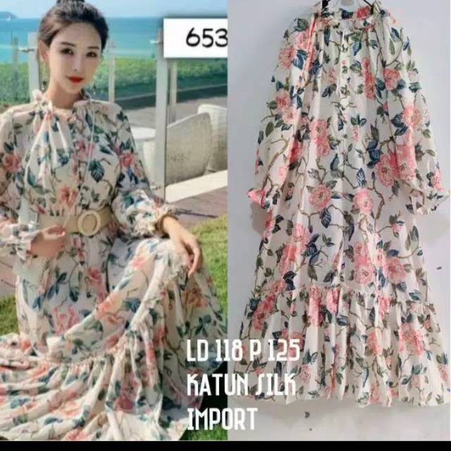 Dres tunik Zara flower bangkok premium