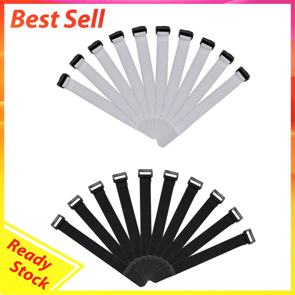 10pcs Fishing Rod Tie Holder Strap Suspenders Fastener Hook Loop Ties Belt