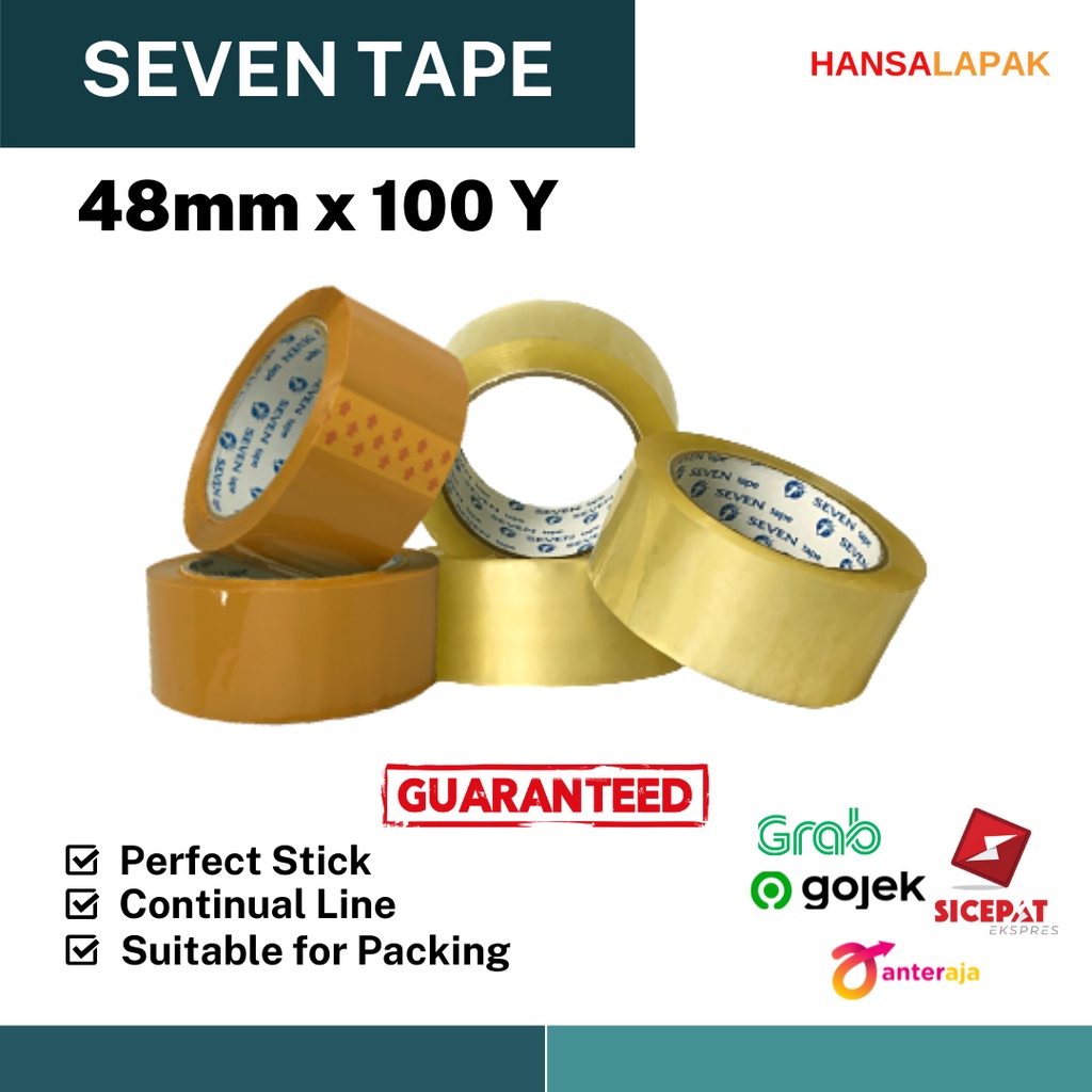 

Lakban Seven Tape 48mm x 100Y Bening / Coklat