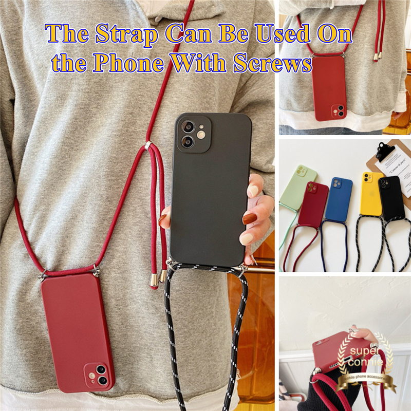 Colorful Mobile Removable Candy Nylon Lanyard Phone Case Strap