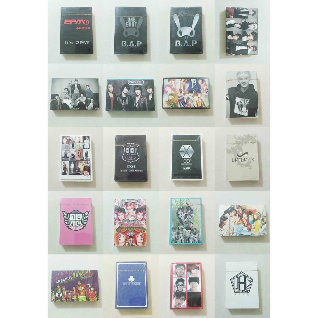 Kartu remi KPOP (EXO SNSD SHINee TVXQ CNBLUE BTOB BAP Infinite 2PM Boyfriend Poker Card)