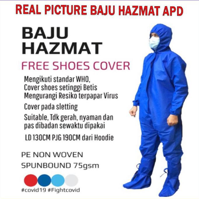 Baju Hazmat APD 1 Set APD lengkap sesuai standar Menkes - Putih, XL
