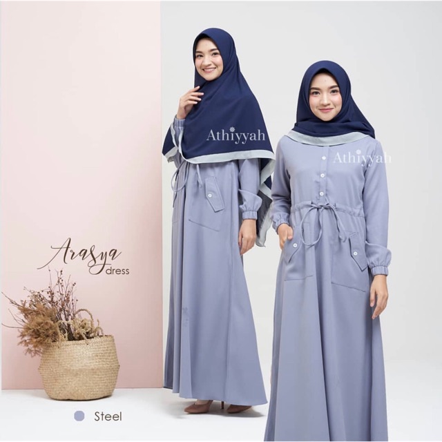 Gamis Arasya Dress Steel