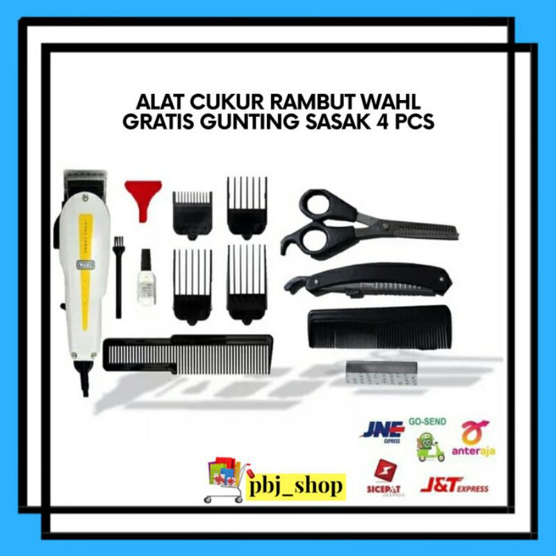 Alat Cukur Rambut Wahl - Mesin Cukur Desaign Original Free Gunting Sasak 4 Pcs