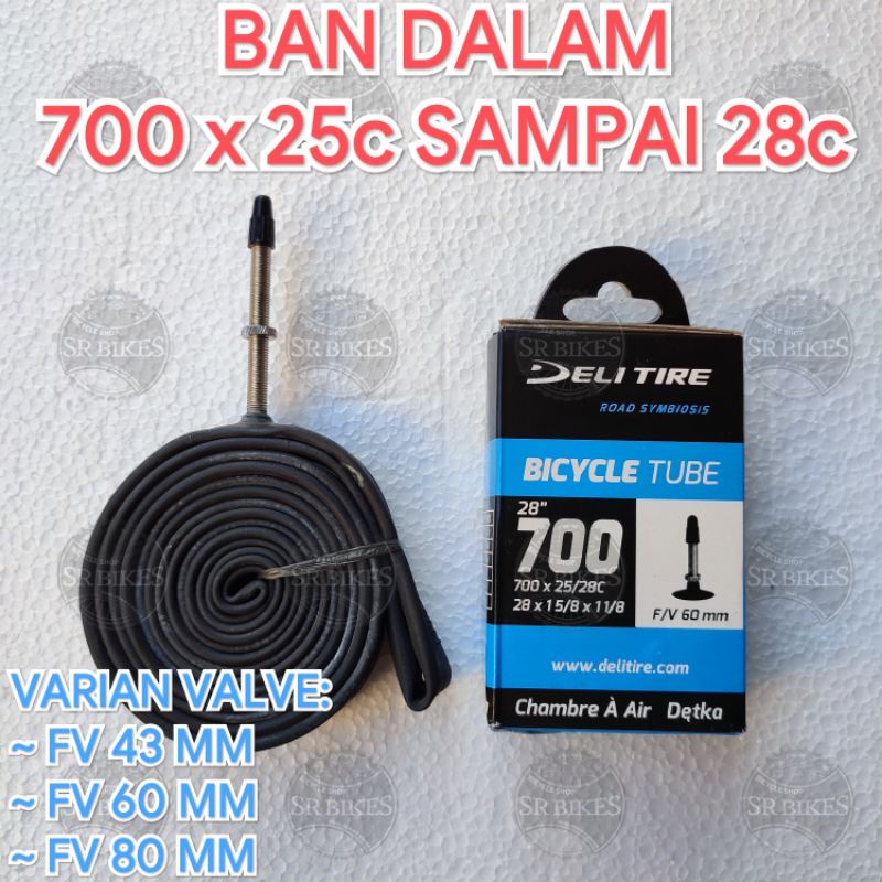 Ban Dalam 700 x 25 / 28c FV PRESTA. Sepeda RB Road Bike Fixie. DELI TIRE