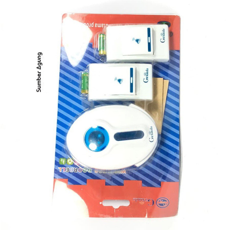 Wireless Doorbell Gaxindo Dua Remot Bel Rumah Bisa Dibawa Portable