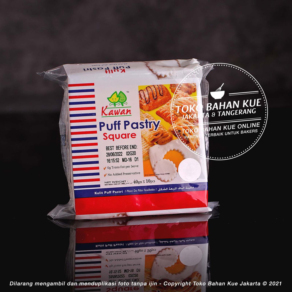 

Kawan Puff Pastry Frozen Dough Sheet 40gr x10 Lembar Adonan Roti Beku