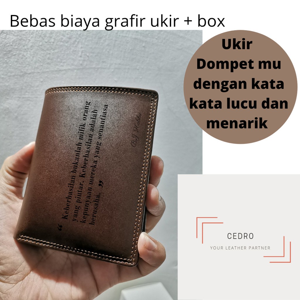 DOMPET PRIA KULIT ASLI CEDRO WALLET 1000% FULL KULIT - GRATIS UKIR NAMA