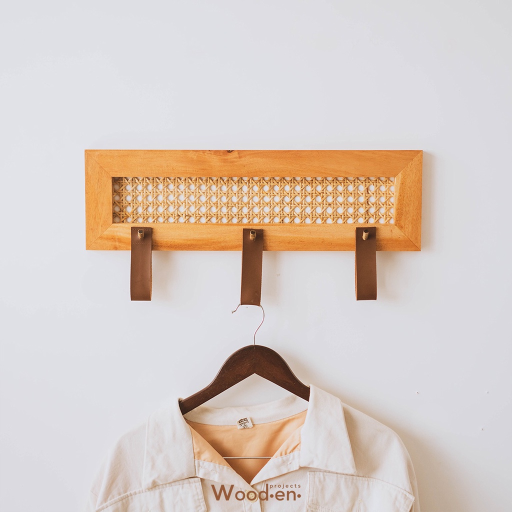NEW WOODEN PROJECTS GANTUNGAN SERBAGUNA ANYAMAN ROTAN TAS BAJU PROPERTI FOTO HIASAN AESTHETIC - WH7