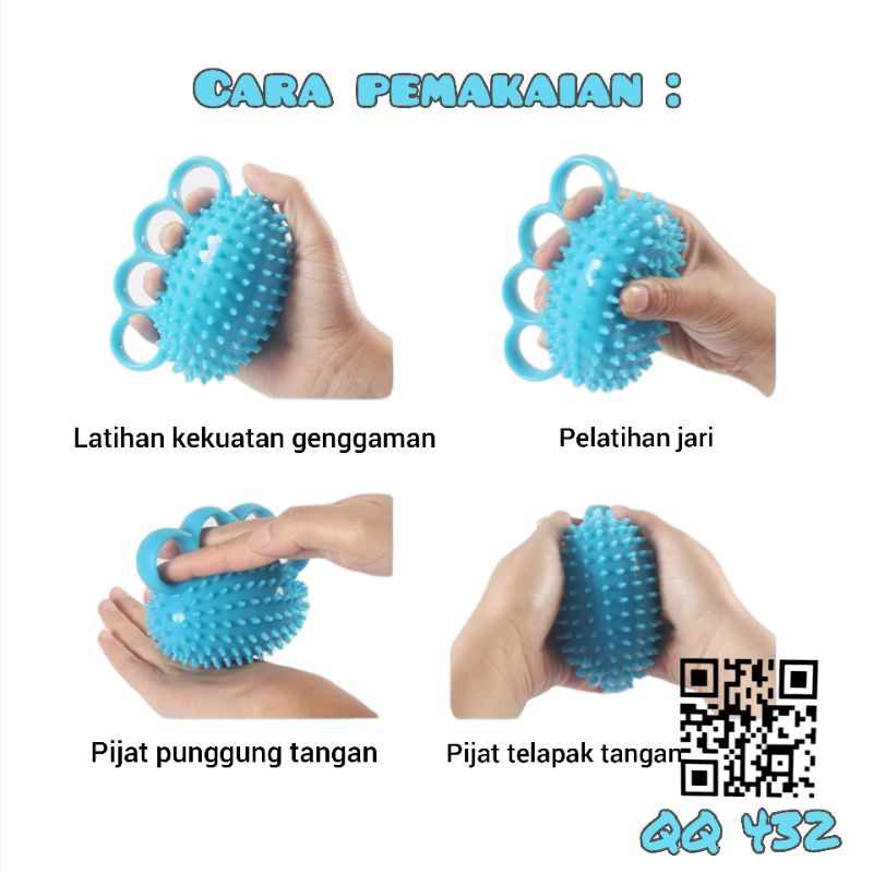 [New Item] Bola terapi tangan stroke alat terapi tangan jari remas motorik finger grip ball bola duri