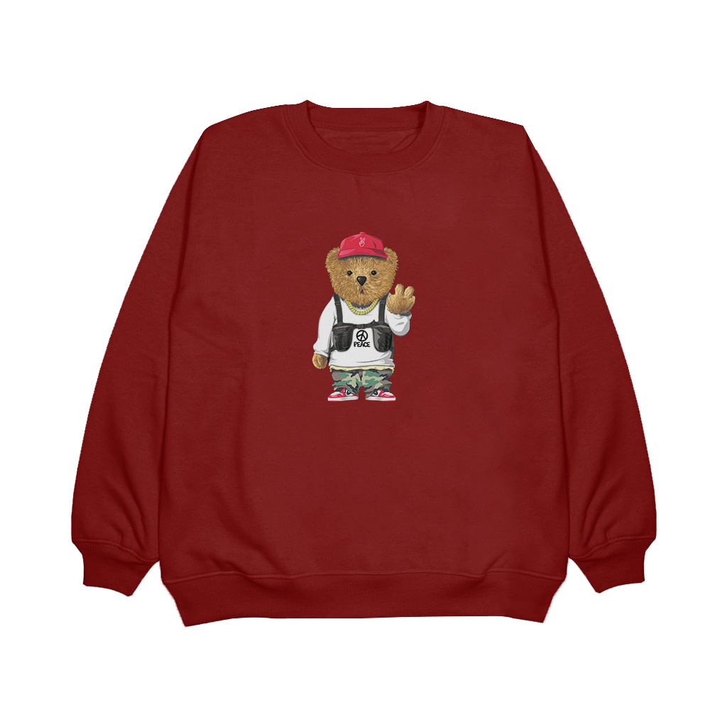 Crewneck Basic(BEAR FEACE ) Oversize{UNISEX)