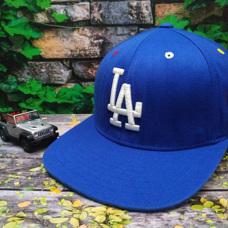 topi snapback mlb LA biru