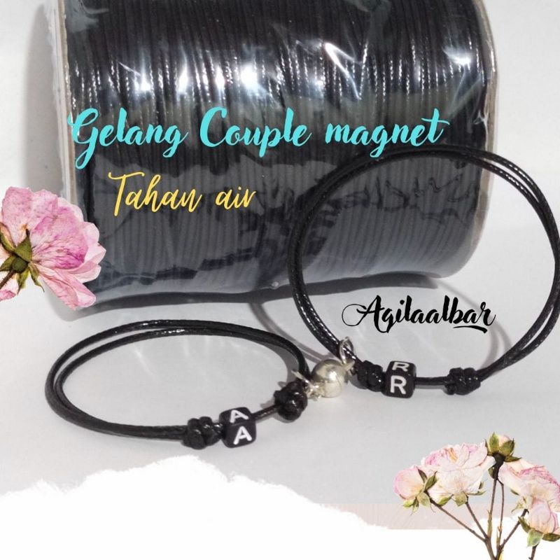 COD GELANG MAGNET INISIAL 1 HURUF DADU / GELANG COUPLE PRIA WANITA