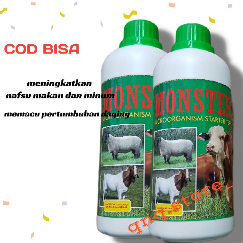 monster plus 500ml probiotik penggemukan ternak pemacu pertumbuhan daging nafsu makan dan minum