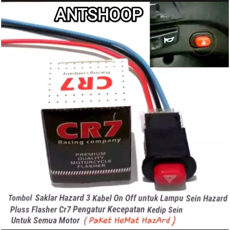 Flaser Sen Cr7 +Saklar Tombol Hazard On Of Lampu Motor