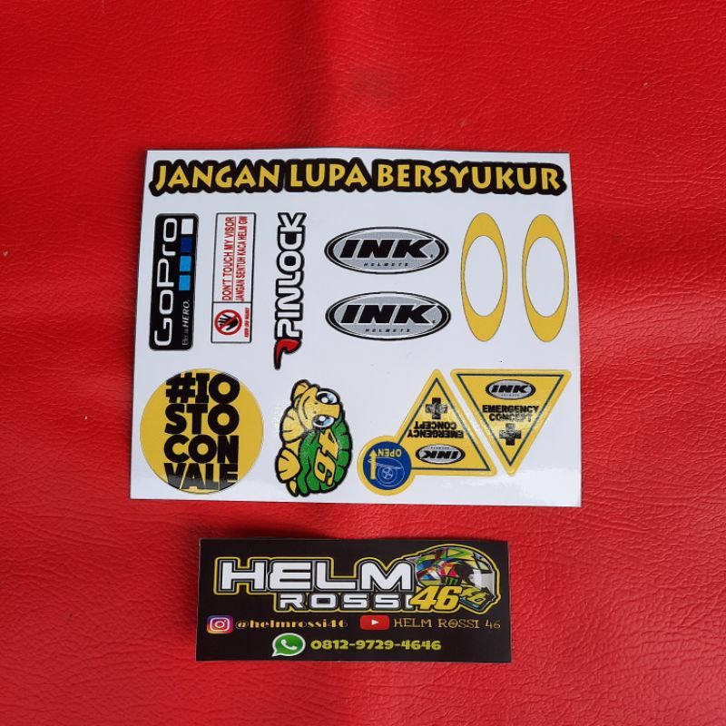 [COD] STICKER INK kaca Visor helm - Full Set go pro pinlock logo ink Sticker TO dll