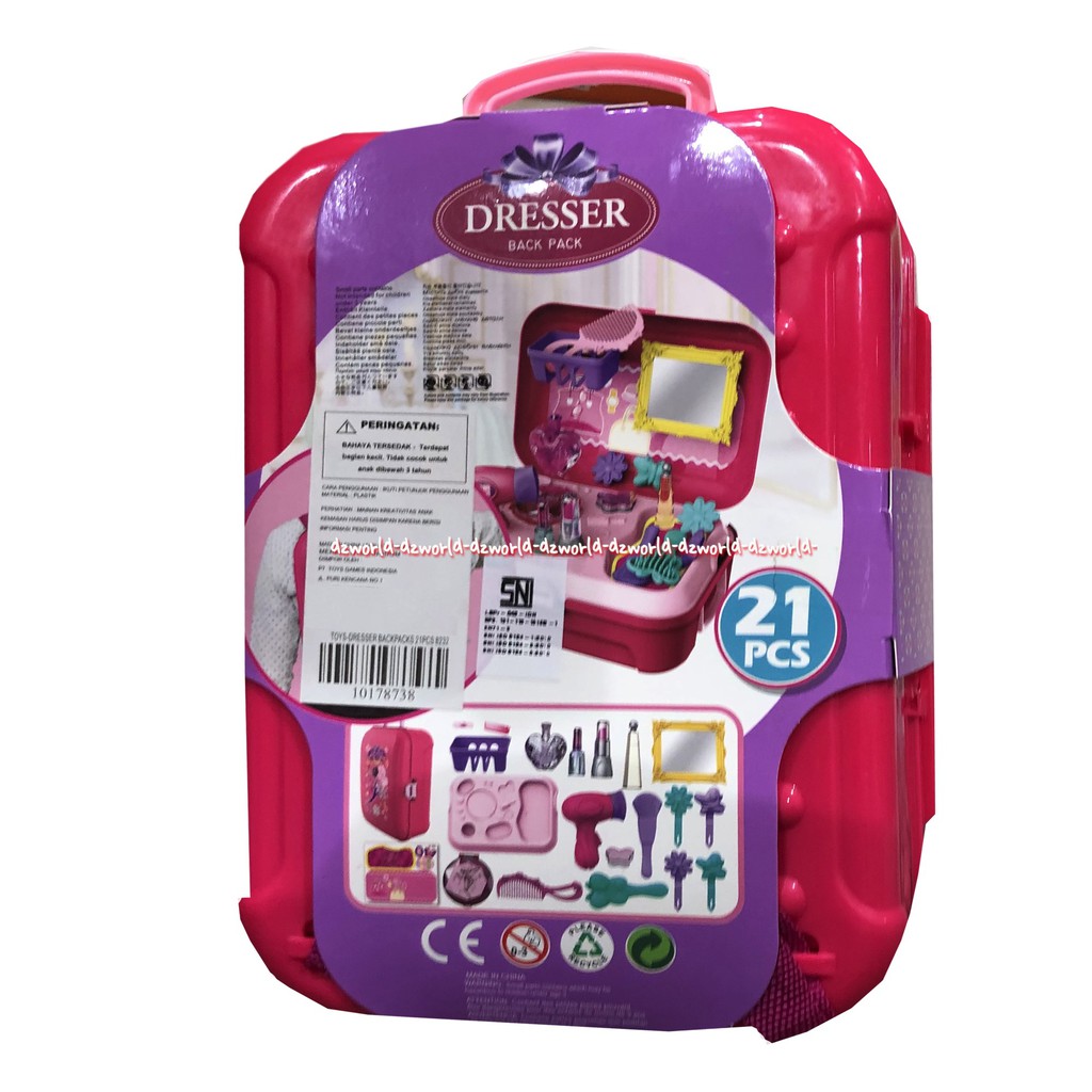 Dresser Back Pack Tas Ransel Kosmetik Mainan Anak Make Up 21pcs