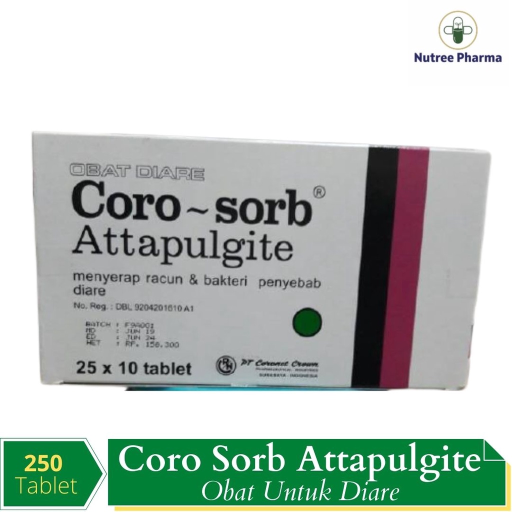 Corosorb Coro Sorb  Box isi 250 Tablet Obat untuk Diare